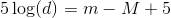 5\log(d)=m-M+5