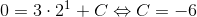 0=3\cdot 2^1+C\Leftrightarrow C=-6