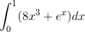 \int_{0}^{1}(8x^3+e^x)dx