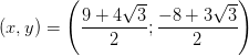 (x,y)=\left ( \frac{9+4\sqrt{3}}{2};\frac{-8+3\sqrt{3}}{2} \right )
