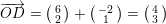 \small \overrightarrow{OD}=\bigl(\begin{smallmatrix} 6\\2 \end{smallmatrix}\bigr)+\bigl(\begin{smallmatrix} -2\\1 \end{smallmatrix}\bigr)=\bigl(\begin{smallmatrix} 4\\ 3 \end{smallmatrix}\bigr)