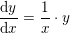 \small \frac{\mathrm{d} y}{\mathrm{d} x}=\frac{1}{x}\cdot y