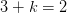 3+k=2