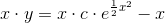 x\cdot y=x\cdot c\cdot e^{\frac{1}{2}x^2}-x