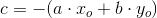 c=-(a\cdot x_o+b\cdot y_o)