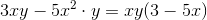 3xy - 5x^2 \cdot y = xy(3-5x)