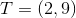 T=(2,9)