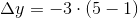 \Delta y=-3\cdot (5-1)