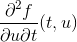\frac{\partial^{2} f}{\partial u\partial t}(t,u)