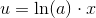 u=\ln(a)\cdot x