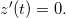 \inline z'(t) = 0.