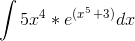 \int5x^4*e^(^x^^^5^+^3^) dx