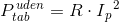 P_{tab}^{\,uden}}=R\cdot I{_{p}}^{2}