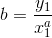 b=\frac{y_1}{x_1^{a}}