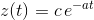 z(t) = c\, e^{-at}