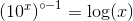 \left (10^x \right )^{\circ -1}=\log(x)