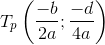 T_p\left(\frac{-b}{2a};\frac{-d}{4a} \right )