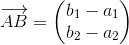 \overrightarrow{AB}=\begin{pmatrix} b_1-a_1 \\ b_2-a_2 \end{pmatrix}