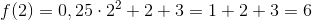 f(2)=0,25\cdot 2^2+2+3=1+2+3=6