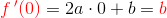 {\color{Red} f{\, }'(0)}=2a\cdot 0+b={\color{Red} b}