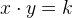 x\cdot y=k