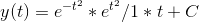 y(t)=e^{-t^2}*e^{t^2}/1*t+C