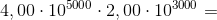 4,00\cdot 10^{5000}\cdot 2,00\cdot 10^{3000}=