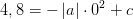 4,8=-\left |a \right |\cdot 0^2+c