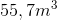 55,7m^3