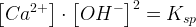 \large \large \Normal \left [ Ca^{2+} \right ]\cdot \left [ OH^{-} \right ]^2=K_{sp}