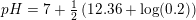 \small pH=7+\tfrac{1}{2}\left ( 12{.}36+\log(0{.}2) \right )