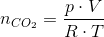 n_{CO_2}=\frac{p\cdot V}{R\cdot T}