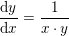 \small \frac{\mathrm{d} y}{\mathrm{d} x}=\frac{1}{x\cdot y}