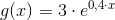 g(x)=3\cdot e^{0{,}4\cdot x}