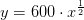 y=600\cdot x^{ \frac{1}{2} }