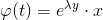 \varphi (t)=e^{\lambda y} \cdot x