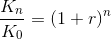 \frac{K_n}{K_0}= (1+r)^n